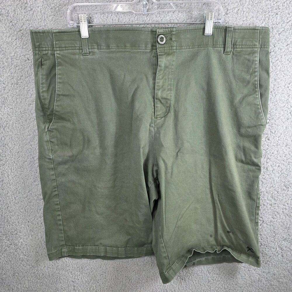 Dixxon D-Flex Chino Shorts Men's Sz 42 Olive Green Elastic Waistband Work *STAIN